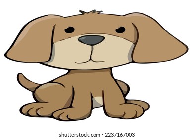 adorable vector de cachorro marrón