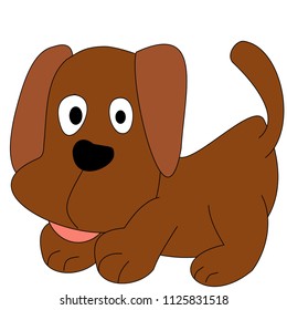 Brown Puppy Vector Illustration Isolated Stock Vector (Royalty Free ...