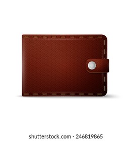 Brown purse on a white background, excellent vector illustration, EPS 10