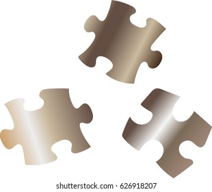 Brown puzzle on the white background.Vector illustration