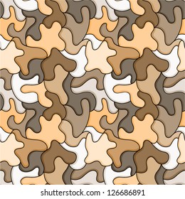 Brown Puzzle Seamless Pattern.