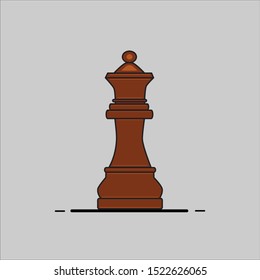Brown queen on grey background
