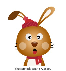 Brown rabbit isolated on white background
