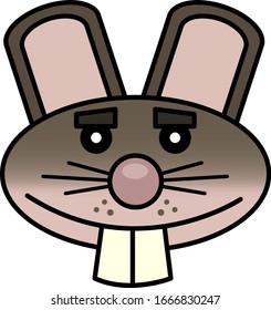Brown rabbit with large teeth vector