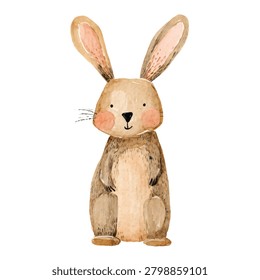 Brown rabbit standing on two legs