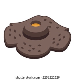 Icono de rafflesia marrón vector isométrico. Planta natural. Flor asiática