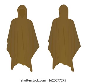 Brown  rain coat. vector illustration