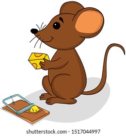 Brown rat  simple illustration clip art 