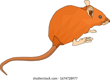 Una rata marrón. Ilustración vectorial.