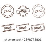 Brown real stamps on white