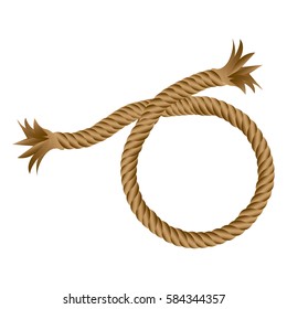 brown realistic break rope icon, vector illustration design