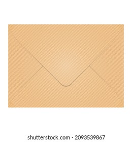 Brown realistic envelope vector illustration