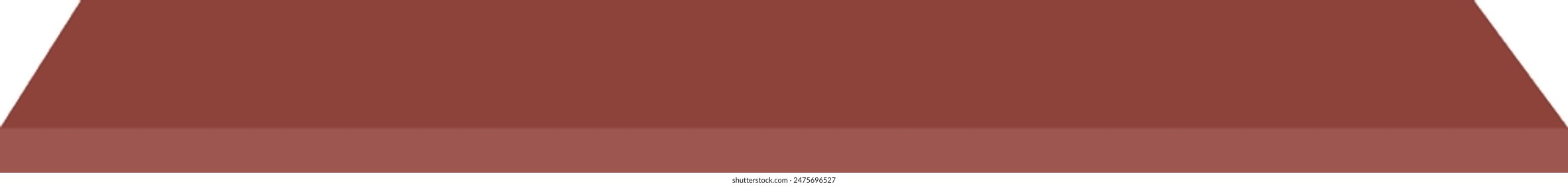 Brown rectangular platform stage modern design. 3D rendering podium product display minimalistic style. Empty exhibition stand geometric shape isolated white background