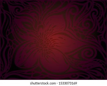 Brown Red Flower wallpaper vector design background in trendy fashion vintage style