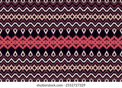 Brown e vermelho gemas Padrão de ikat sem costura Tailândia