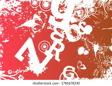 Brown And Red Gradient Abstract Grunge Typography Wallpaper Vector Illustration