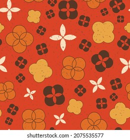 Brown, red, off white and orange simple retro