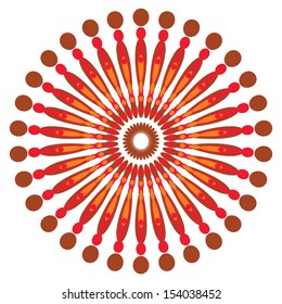 Brown, red and orange isolated mandala