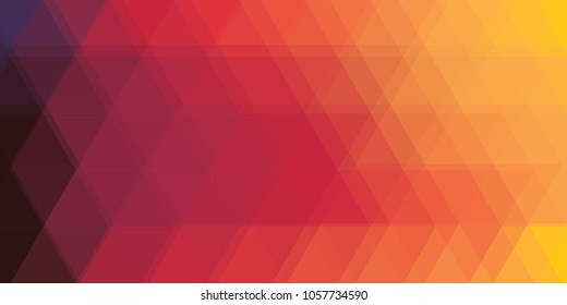 Brown, red, orange, yellow triangle, abstract geometric textured polygonal background vector