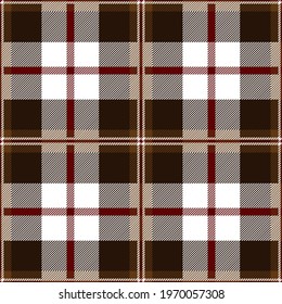 Brown and red plaid. Tartan pattern for textile, paper and other prints.