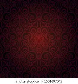 Brown Red wallpaper vector design repeatable background in trendy vintage style