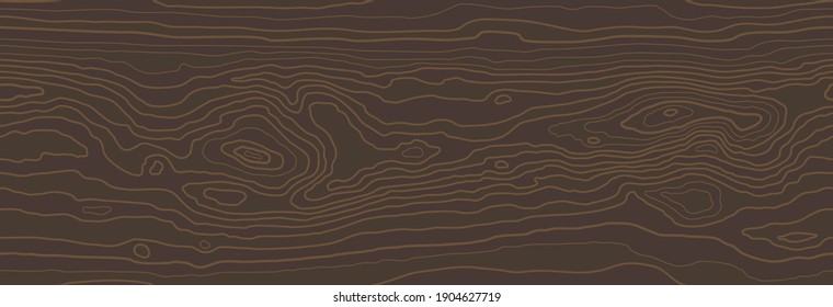Brown red wooden surface with fibre and grain. Natural lines wood texture, seamless tree striped background. Vector illustration