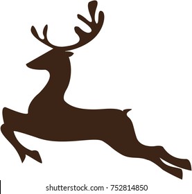 the brown reindeer on white background.