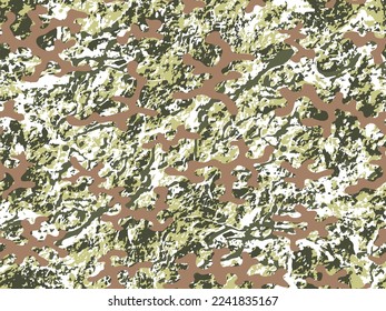 Brown Repitió El Resumen De Sólido Gráfico Textil. Patrón Camo de vectores de moda Khaki sin inconvenientes.  Arte gráfico de color oscuro y transparente. Repetida tela de camuflaje de vectores negros. 