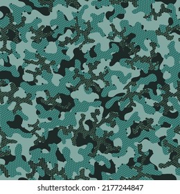 Brown Repetió El Envoltura Gráfico Artístico. Diseño Gráfico Digital Sin Marea Verde. Papel de pantalla del Vector del Ejército Khaki Seamless. Patrón sin foco de camuflaje de otoño. Verde