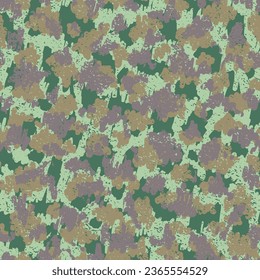 Marrón Repetido Camo Vector Art. Camuflaje Imprimir Diseño Gráfico Artístico Sin Marea Verde. Patrón sin foco de camuflaje negro. Papel gráfico de color beige y repitido. Camoflage
