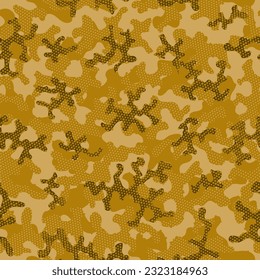 Brown Repeated Digital Vector Wallpaper. Camouflage Background Green Repeated Color Graphic Design. Khaki Camouflage Seamless Pattern. Autumn Seamless Fashion Vector Background. Camoflage