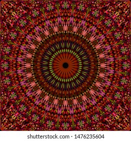 Brown repeating flower kaleidoscope mandala pattern wallpaper design - ethnic abstract vector background graphic