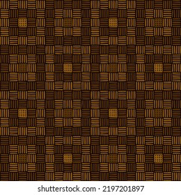 brauner, sich wiederholender Hintergrund. handgezeichnete gestreifte Quadrate. Vektornahtloses Muster. geometrischer Teppich. Armbanduhr. Umhüllungspapier. durchgängige Design-Vorlage für Textilien, Leinen, Wohnungsdekoration, Bekleidung