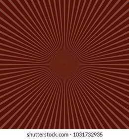 Brown retro abstract sun ray background - vector graphic design with radial rays