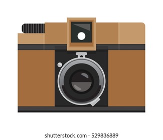 Brown Retro Analog Camera, Classic LoFi Film, Vintage Photography Clip Art Set