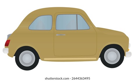 Brown retro car. vector illustration	