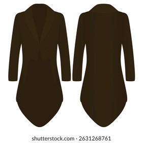 Brown retro coat. vector illustration
