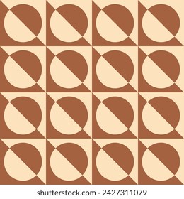 Brown Retro Flat Geometric Seamless Pattern vector illustration