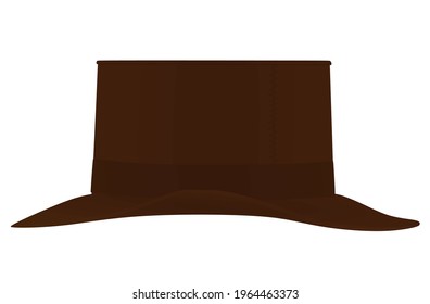 Brown retro hat. vector illustration