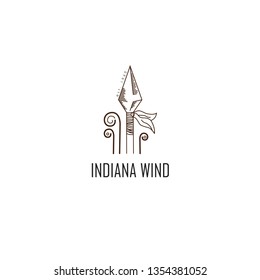 Brown Retro Spear Logo Vector