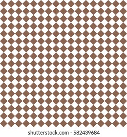 brown rhombus. white squares. chess background. seamless pattern. vector illustration