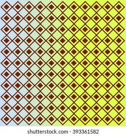 Brown rhombuses on the yellow and grey background