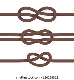 Brown Ribbons are Knotted. Set on a White Background. EPS-10. Transparency was Used. 