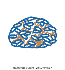 brown rice doodle icon sketch vector. brown rice sign. isolated symbol illustration