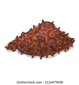 Brown rice icon cartoon vector. Healthy grain. Natural seed
