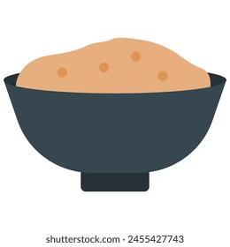 brown rice icon with flat style