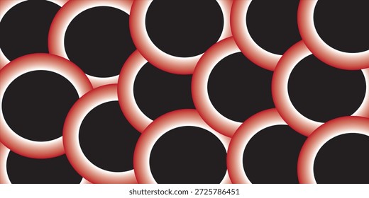Anillos marrones sobre fondo rojo. Textura sin costuras. Para impresión, embalaje y diseño de tejidos. Vector. Eps10