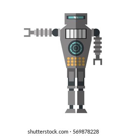 brown robot technology future artificial intelligence shadow vector illustration eps 10
