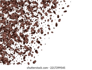brauner robuster organischer Vektorhintergrund. Abstraktes Kornmuster. Black Roasted Seed Illustration. Zeichnen Sie EspressoCoffee Template.