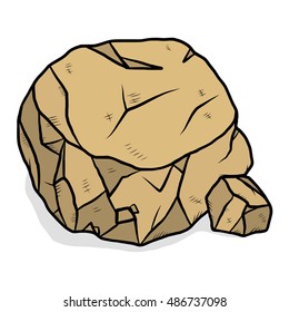 brown rock / cartoon vector and illustration, hand drawn style, isolated on white background.